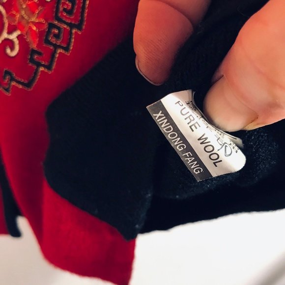 VINTAGE Chinese Wool Sweater Cardigan Frog Buttons - Picture 8 of 8